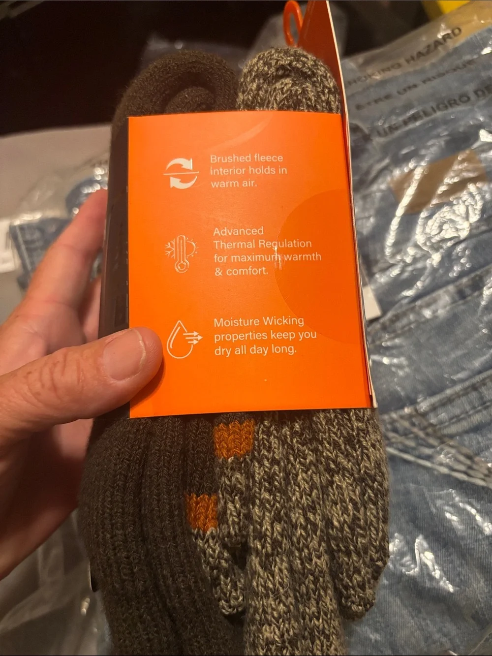 BASS Outdoor Brown Brushed Fleece Lined Thermal Crew Socks - 2 Pack